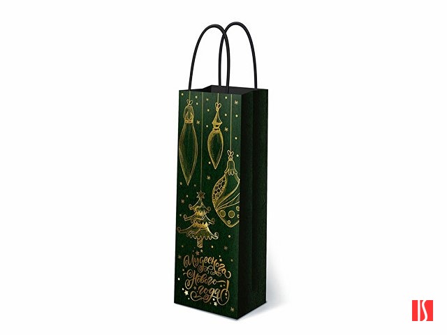 Купить Подарочный пакет под бутылку «С Новым годом!» (зеленый) Подарочный пакет под бутылку «С Новым годом!» (зеленый)