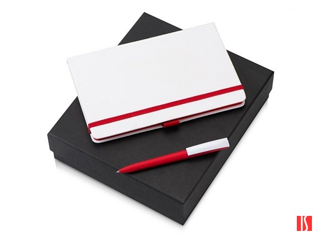 Подарочный набор «Jacque white» 2.0. с ручкой и блокнотом, красный