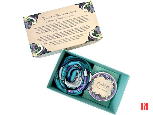 Набор: платок «Каменный цветок» и свеча «Утонченность»