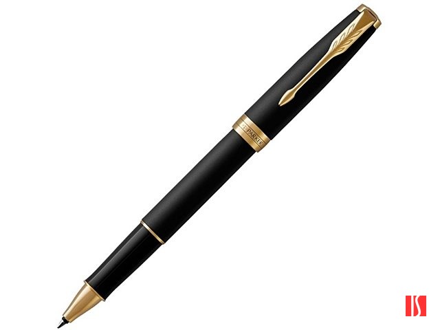 Ручка роллер Parker Sonnet  Matte Black GT, стержень: F, цвет чернил: black, в подарочной упаковке