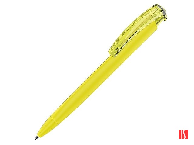 Ручка шариковая трехгранная UMA «TRINITY K transparent GUM», soft-touch, желтый