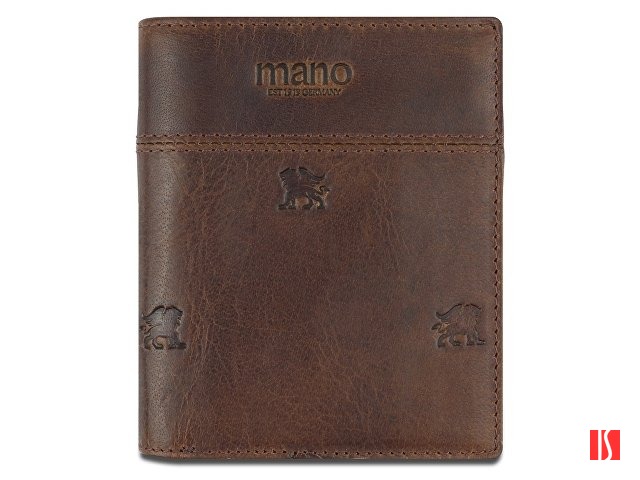 Бумажник Mano "Don Leon", натуральная кожа в коричневом цвете, 9,7 х 11,7 см
