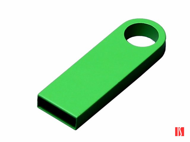 USB 2.0-флешка на 16 Гб с мини чипом и круглым отверстием, зеленый