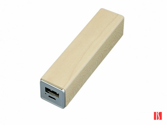 PB-wood1 Универсальное зарядное устройство power bank прямоугольной формы. 2600MAH. Белый