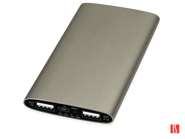 Портативное зарядное устройство "Мун" с 2-мя USB-портами, 4400 mAh, бронзовый
