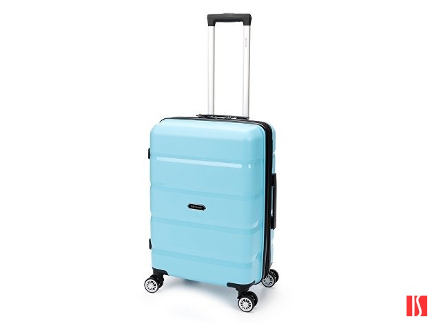 Чемодан TORBER В Отпуск, бирюзовый, полипропилен, 40,5 х 25 х 62,5 см, 55 л