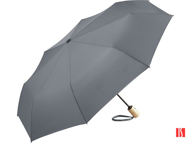 Зонт складной 5429 ÖkoBrella из бамбука, полуавтомат, серый