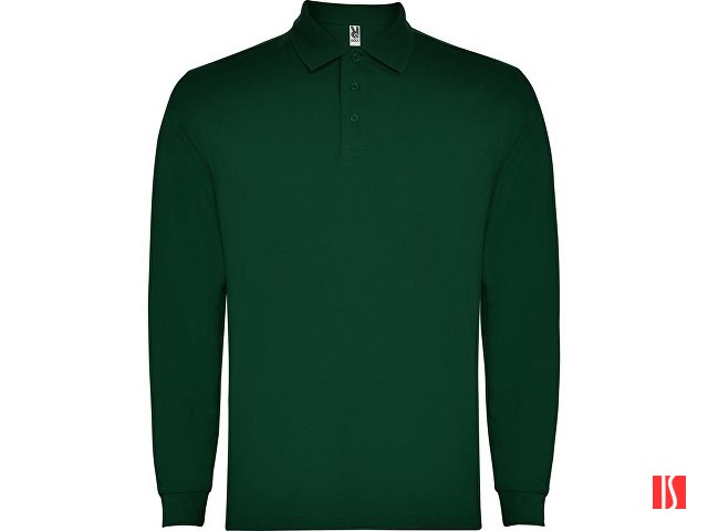Рубашка поло "Carpe" мужская с длинным рукавом, бутылочный зеленый