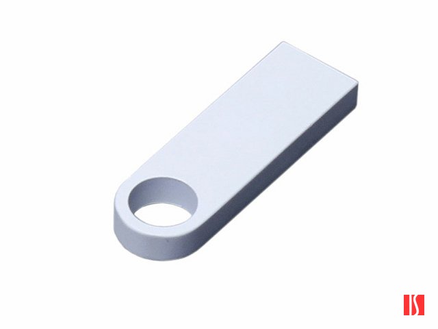 USB 2.0-флешка на 32 Гб с мини чипом и круглым отверстием, белый