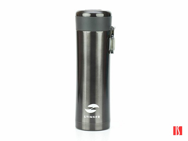 Термокружка Stinger, 0,42 л, сталь/пластик, чёрный глянцевый, 7,5 х 6,9 х 22,2 см