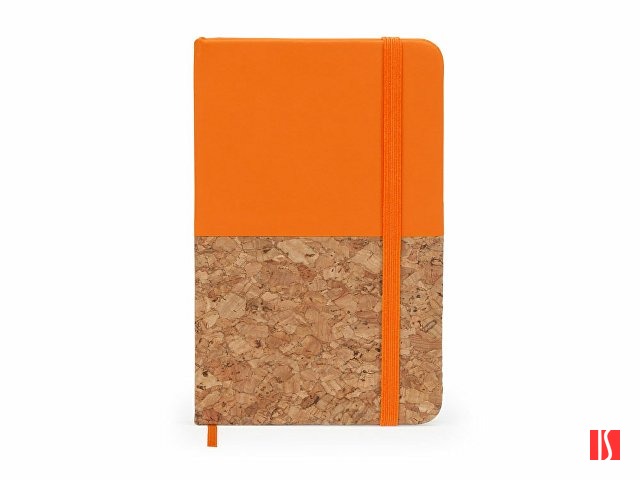 Блокнот А6 IRIS с комбинированной обложкой, натуральный/оранжевый