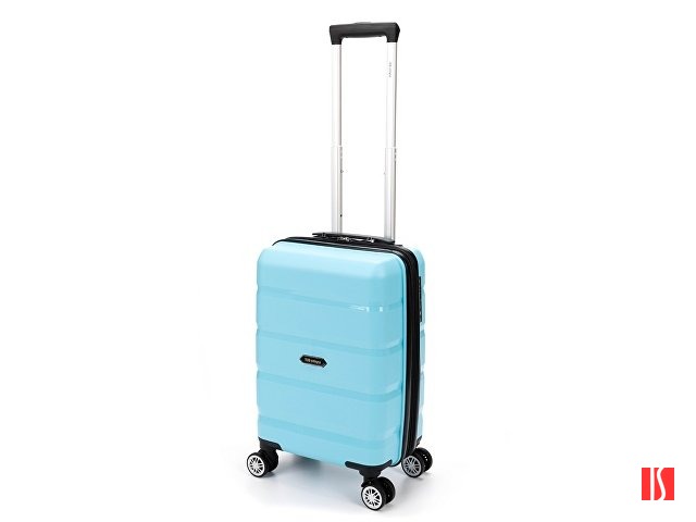 Чемодан TORBER В Отпуск, бирюзовый, полипропилен, 33 х 22 х 53 см, 35 л