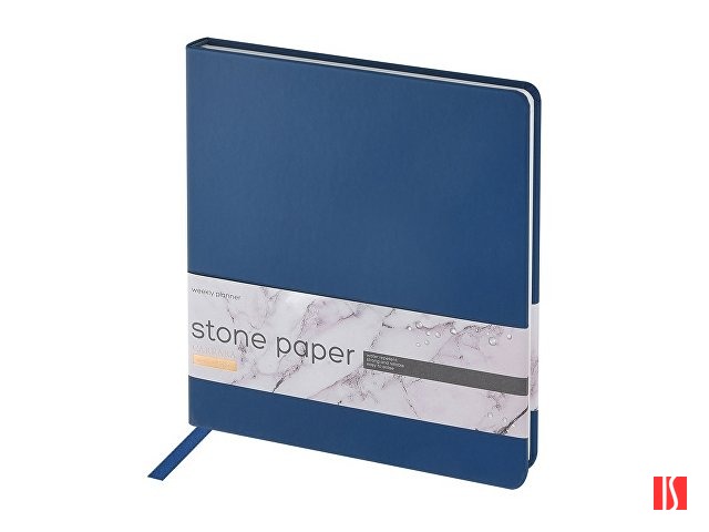 Еженедельник с каменной бумагой А5+ "Carrara", темно-синий