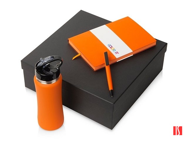 Купить Подарочный набор c блокнотом C1, ручкой и бутылкой, оранжевый Подарочный набор c блокнотом C1, ручкой и бутылкой, оранжевый