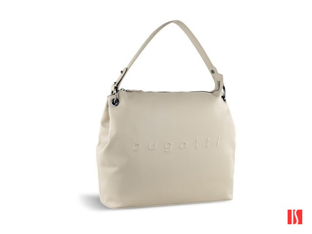 Сумка наплечная женская BUGATTI Daphne, бежевый цвет, воловья кожа/полиэстер, 34х13х30 см