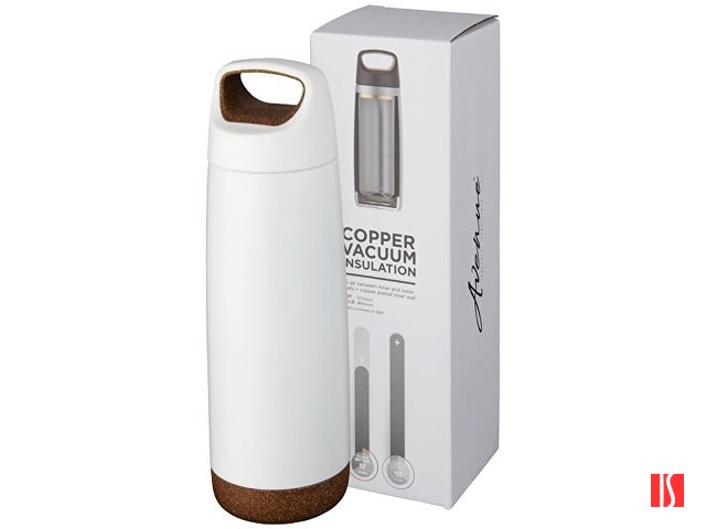 Спортивная медная бутылка с вакуумной изоляцией Valhalla объемом 600 мл, белый