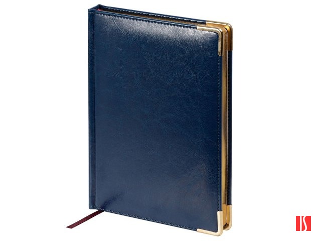 Ежедневник недатированный А5 "Sidney Nebraska", синий (золотой обрез, золотые уголки)