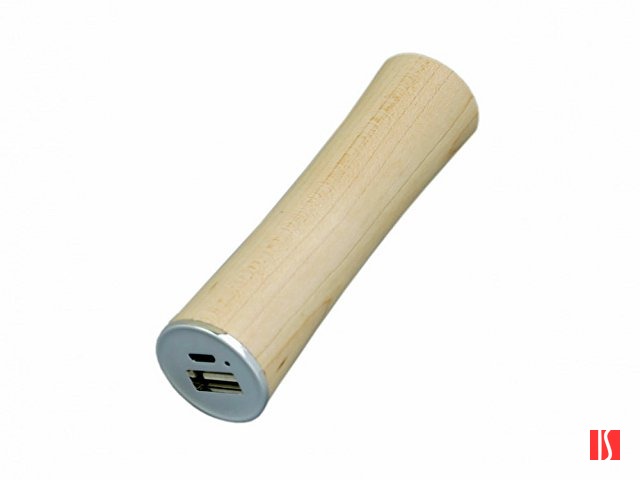 PB_wood2 Универсальное зарядное устройство power bank круглой формы. 2200MAH. Белый