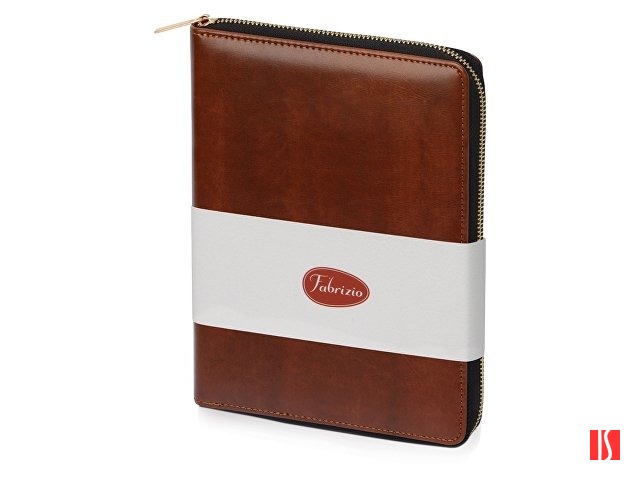 Бизнес-блокнот на молнии А5 «Fabrizio», 80 листов,  коричневый