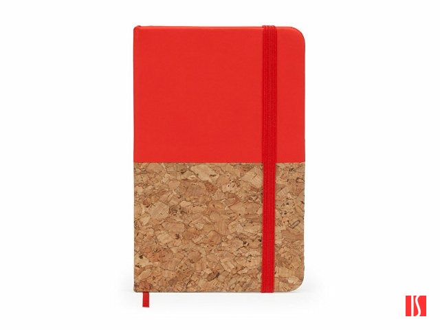 Блокнот А6 IRIS с комбинированной обложкой, натуральный/красный