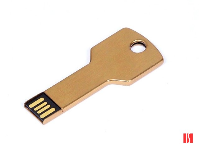 Флешка в виде ключа, 16 Гб, золотистый