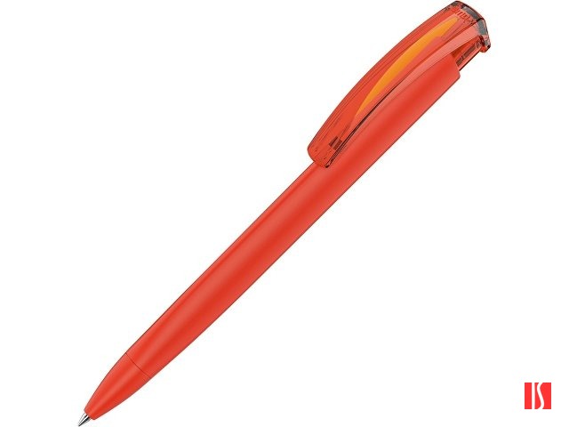 Ручка шариковая трехгранная UMA «TRINITY K transparent GUM», soft-touch, оранжевый