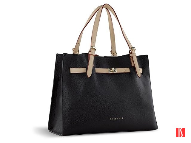 Сумка наплечная женская BUGATTI Ella, темно-коричневая, полиуретан, 37,5х13,5х28 см