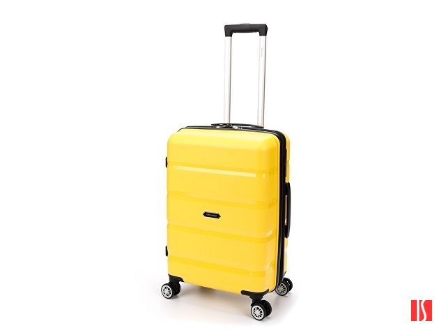 Чемодан TORBER В Отпуск, жёлтый, полипропилен, 40,5 х 25 х 62,5 см, 55 л