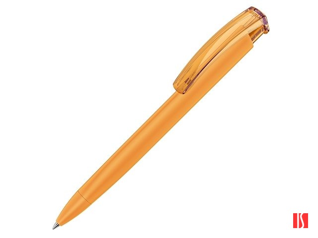 Ручка шариковая трехгранная UMA «TRINITY K transparent GUM», soft-touch, охра