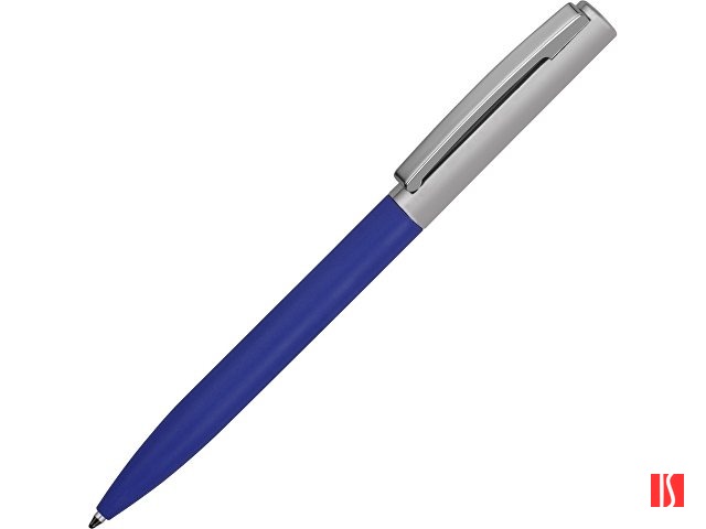 Ручка металлическая soft-touch шариковая «Tally» с зеркальным слоем, серебристый/синий