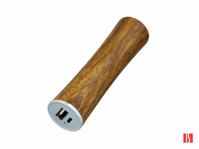 PB_wood2 Универсальное зарядное устройство power bank круглой формы. 2200MAH. Красный