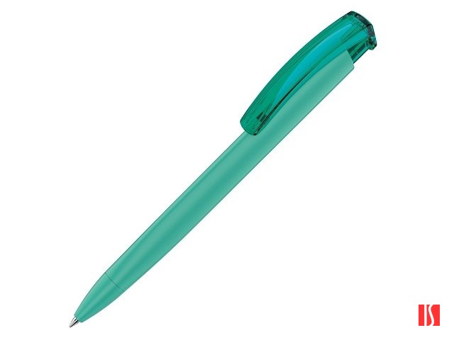 Ручка шариковая трехгранная UMA «TRINITY K transparent GUM», soft-touch, морская волна