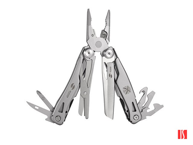 Мультитул Stinger, 106 мм, 15 функций, сталь, серебристый, в комплекте нейлоновый чехол