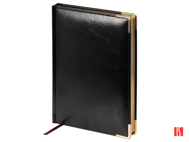 Ежедневник недатированный А5 "Sidney Nebraska", черный (золотой обрез, золотые уголки)