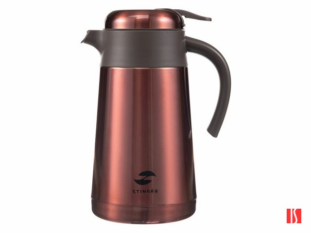 Термокофейник Stinger, 1,6 л, нержавеющая сталь, красный, 18 x 13,6 x 25,9 см