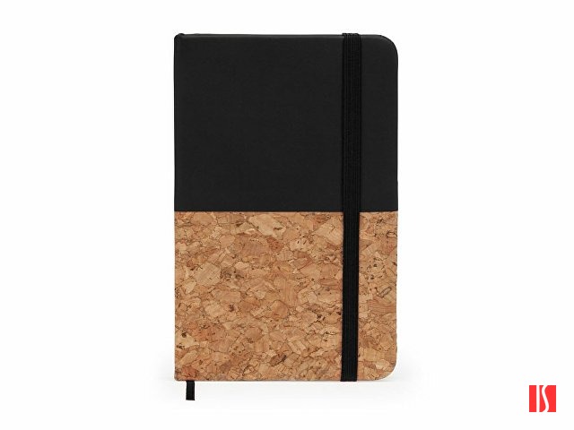 Блокнот А6 IRIS с комбинированной обложкой, натуральный/черный