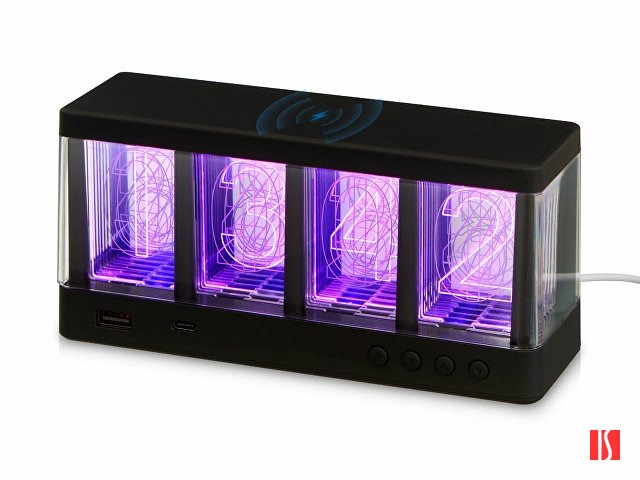 Купить Часы с беспроводной зарядкой "Cyber", 10 Вт (Р) Часы с беспроводной зарядкой "Cyber", 10 Вт (Р)