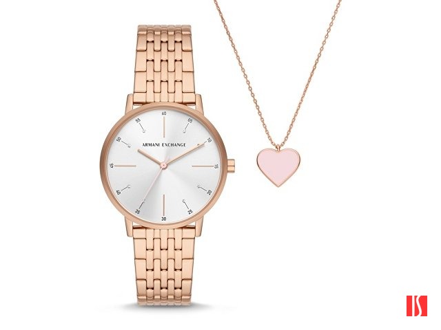 Подарочный набор: часы наручные женские с подвеской. Armani Exchange