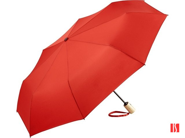 Зонт складной 5429 ÖkoBrella из бамбука, полуавтомат, красный