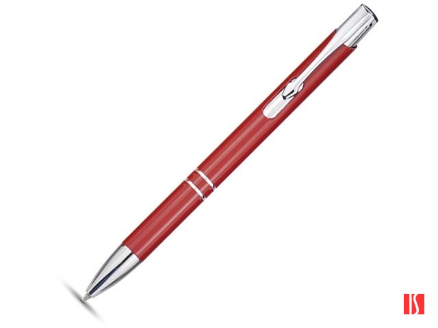 Алюминиевая шариковая кнопочная ручка Moneta, синие чернила, красный