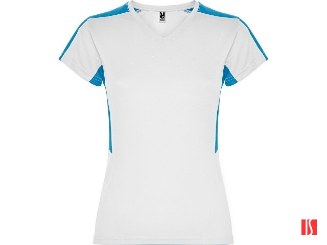 Футболка "Suzuka" женская, белый/бирюзовый