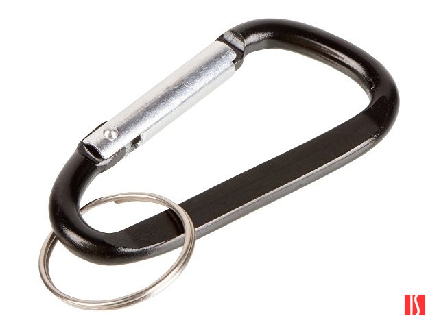 Брелок-карабин из переработанного алюминия "Alumina", черный