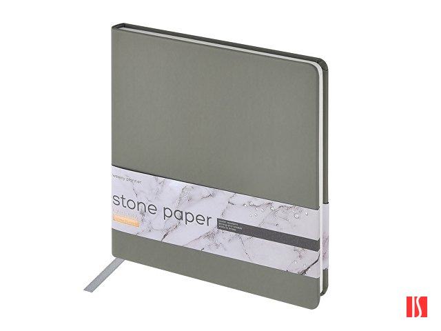 Еженедельник с каменной бумагой А5+ "Carrara", серый