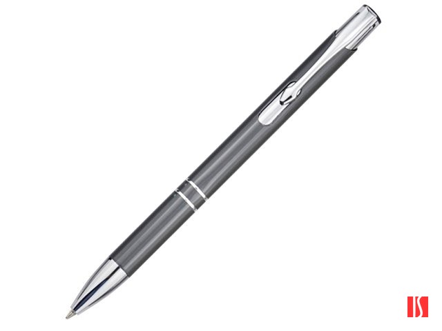 Алюминиевая шариковая кнопочная ручка Moneta, черные чернила, серый