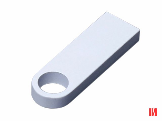 USB 2.0-флешка на 64 Гб с мини чипом и круглым отверстием, белый