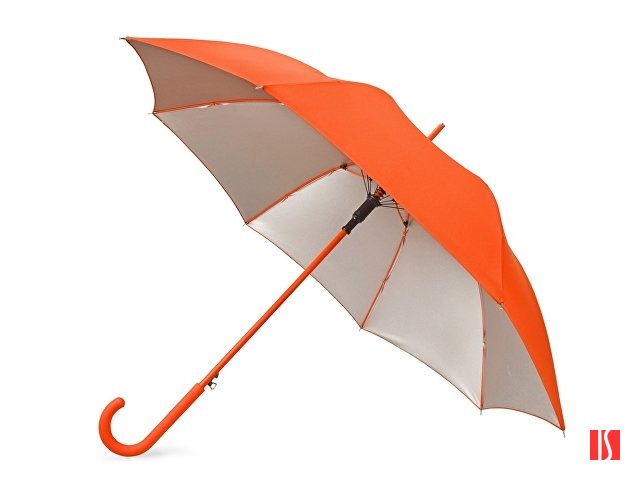 Купить Зонт-трость "Silver Color" полуавтомат, оранжевый/серебристый Зонт-трость "Silver Color" полуавтомат, оранжевый/серебристый