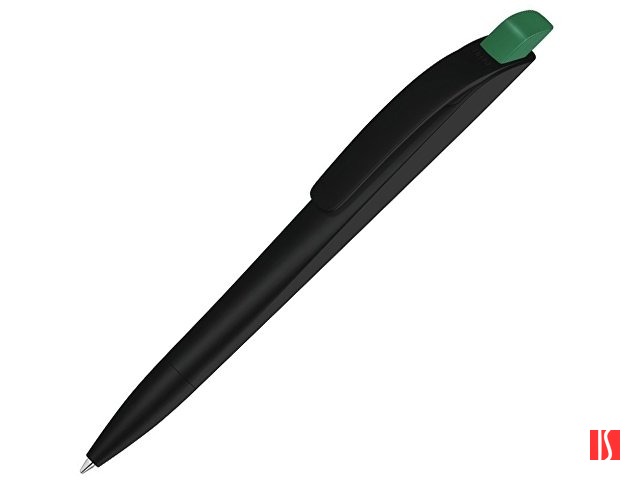Ручка шариковая пластиковая "Stream", черный/зеленый