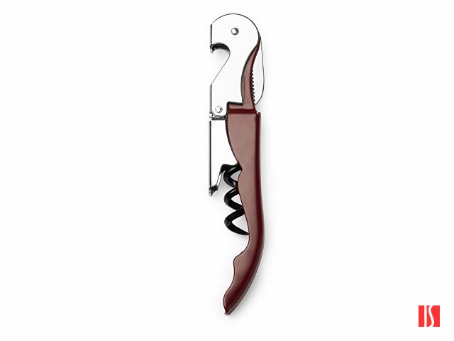 Штопор классический MERLOT из нержавеющей стали, серебристый/темно-красный