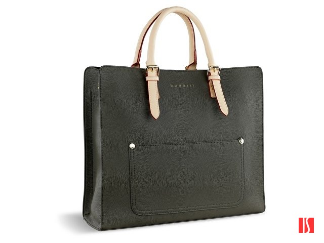 Сумка-шоппер BUGATTI Ella, оливковая, полиуретан, 37х12х31 см