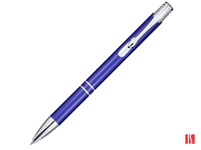 Алюминиевая шариковая кнопочная ручка Moneta, черные чернила, синий